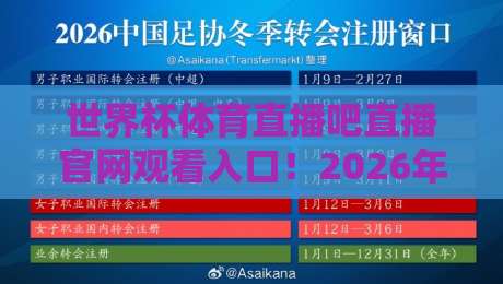 世界杯体育直播吧直播官网观看入口！2026年最全入口指南