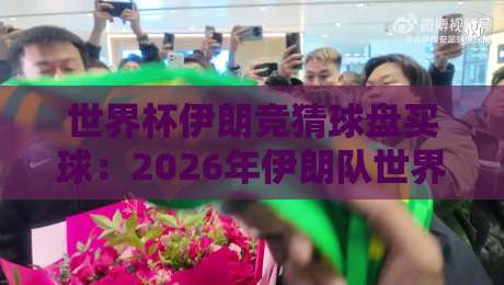 世界杯伊朗竞猜球盘买球：2026年伊朗队世界杯征程与盘口指南